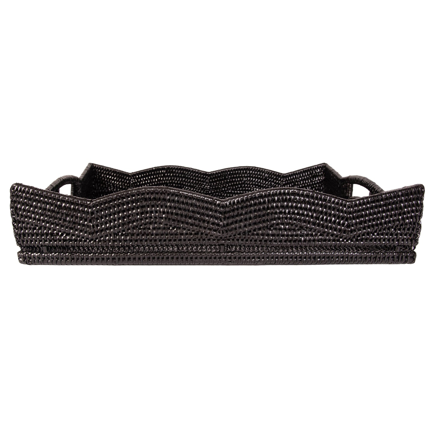 Scallop Rectangular Tray With Glass Insert