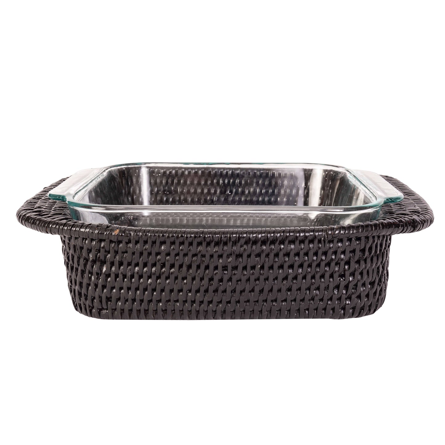 Artifacts Rattan Square Baker Basket with Pyrex - Crystal Conner Design