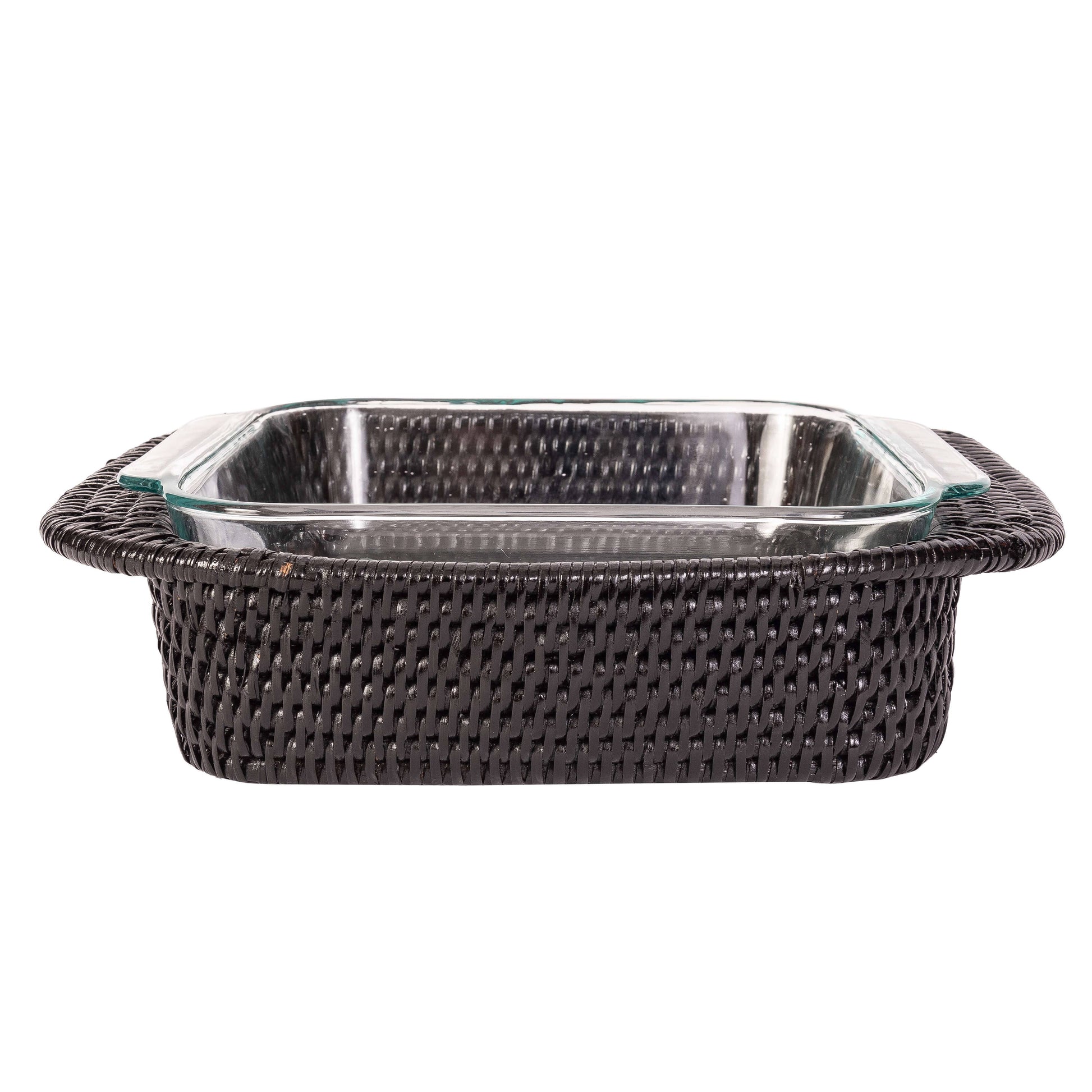 Artifacts Rattan Square Baker Basket with Pyrex - Crystal Conner Design