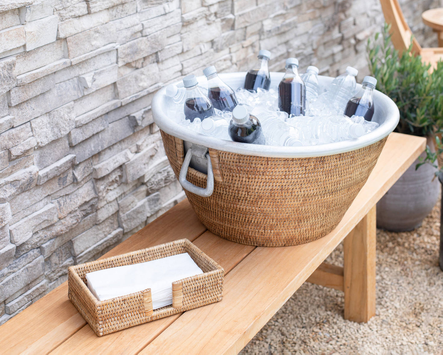 Artifacts Rattan Aluminum Ice Tub - Crystal Conner Design