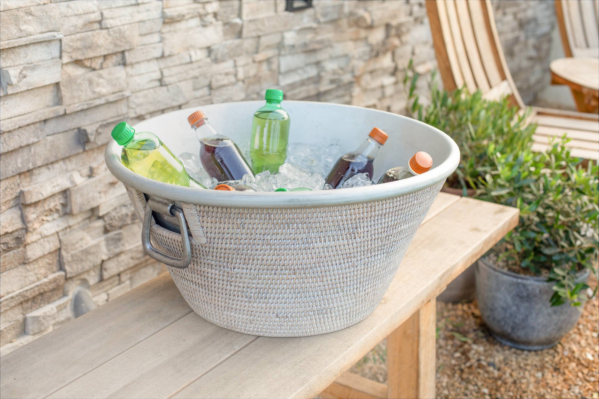 Artifacts Rattan Aluminum Ice Tub - Crystal Conner Design