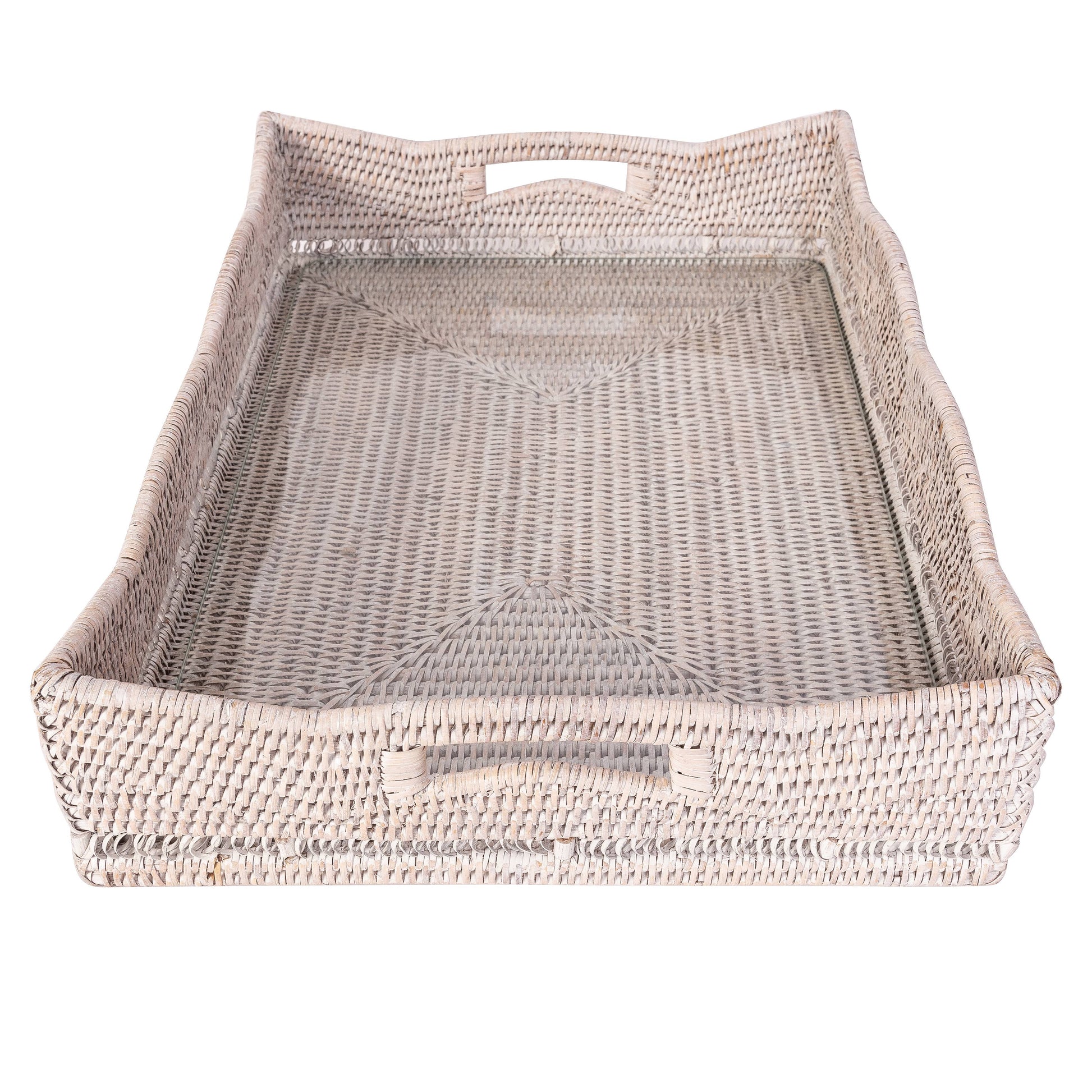 Scallop Rectangular Tray With Glass Insert - Crystal Conner Design