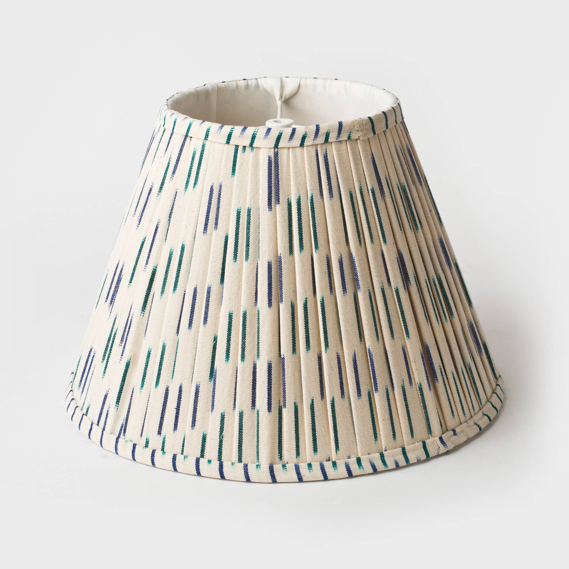Blue Ikat Pleated Lampshade - Crystal Conner Design