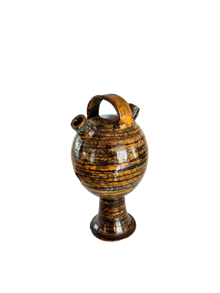 One of A Kind Double Spout Glazed Handmade Pot - Window Tree
