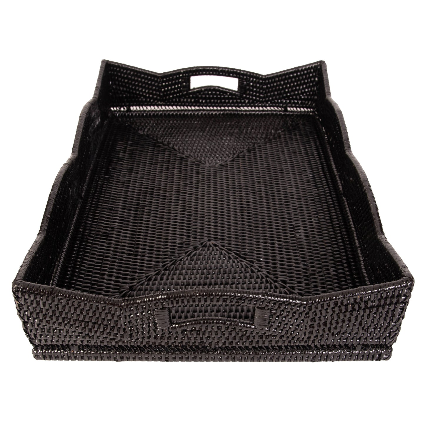 Scallop Rectangular Tray With Glass Insert