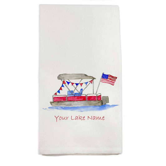 Pontoon Boat Location Dish Towel - Crystal Conner Design