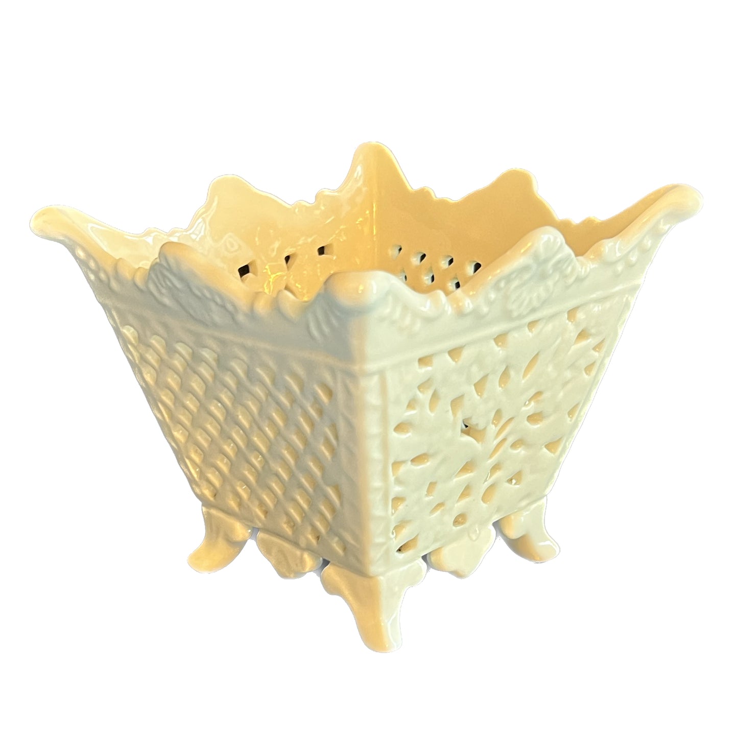 White Ceramic Cachepot - Crystal Conner Design