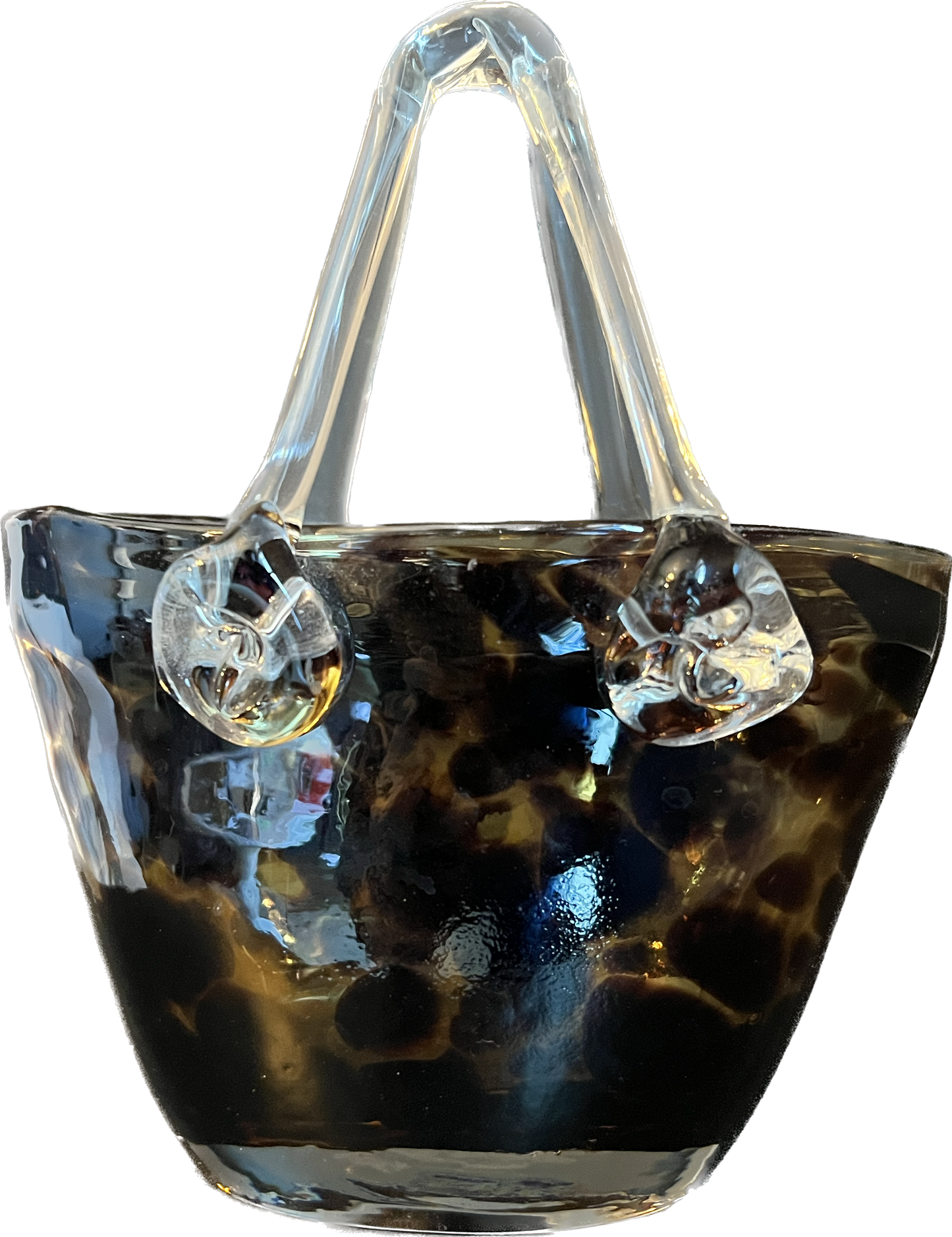 hand blown glass purse vase