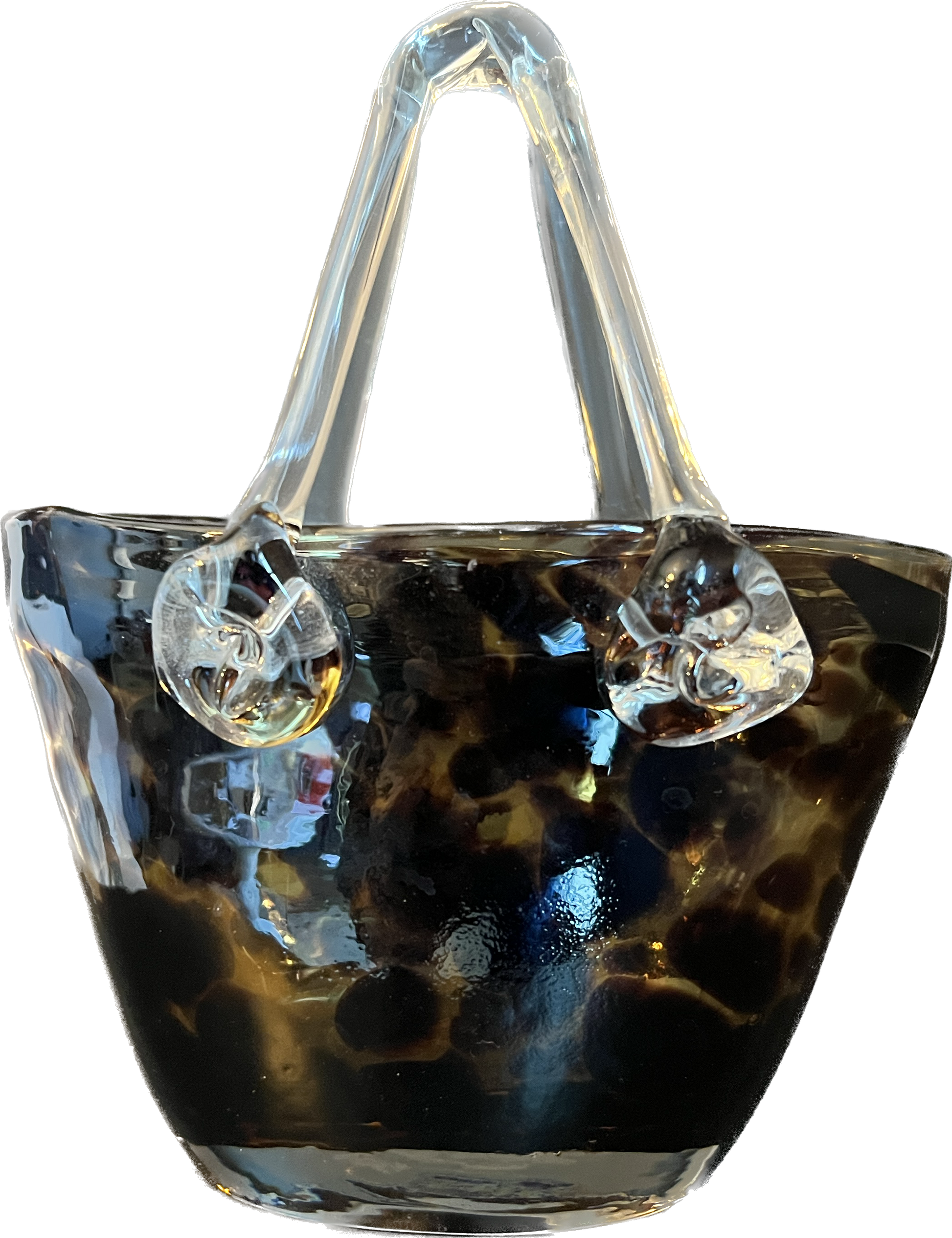 hand blown glass purse vase