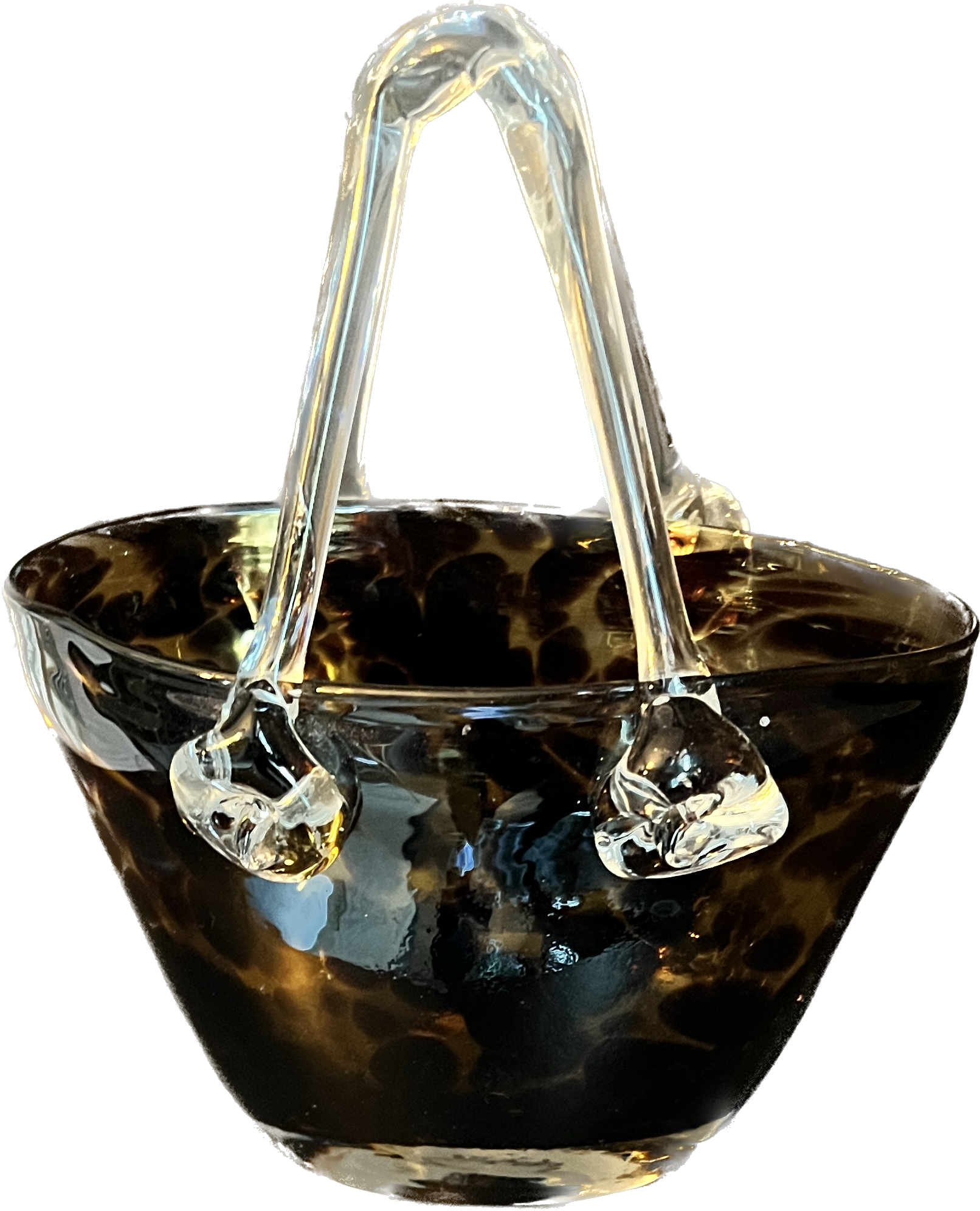 hand blown glass purse vase