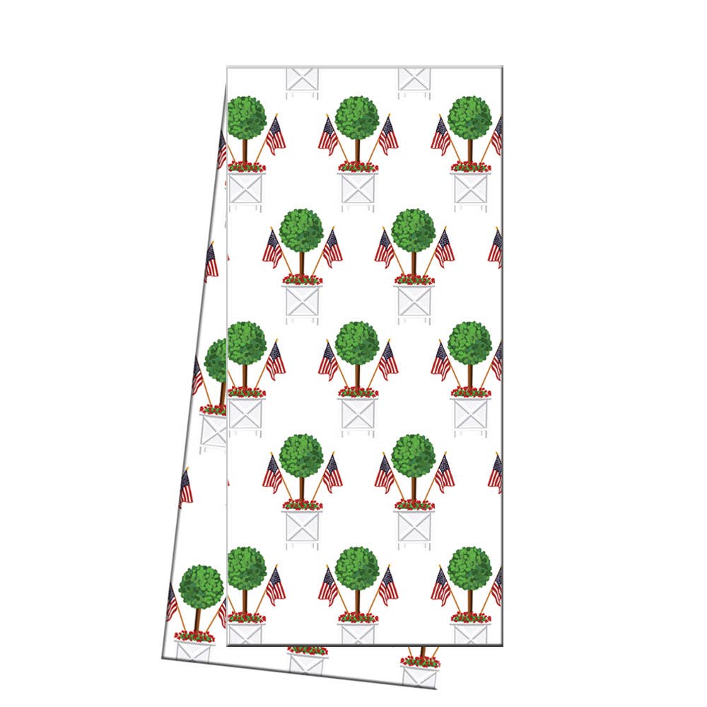 Patriotic Topiary Tea Towel - Crystal Conner Design