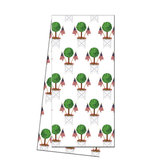 Patriotic Topiary Tea Towel - Crystal Conner Design