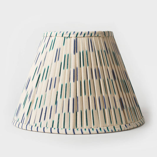 Blue Ikat Pleated Lampshade - Crystal Conner Design