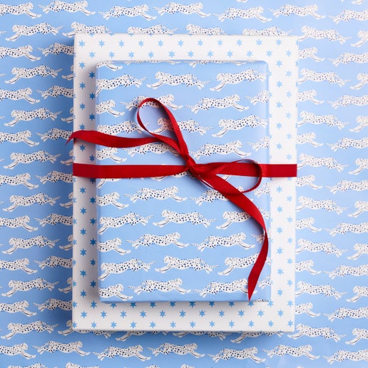 Schumacher Wrapping Paper - Leaping Leopards - Crystal Conner Design
