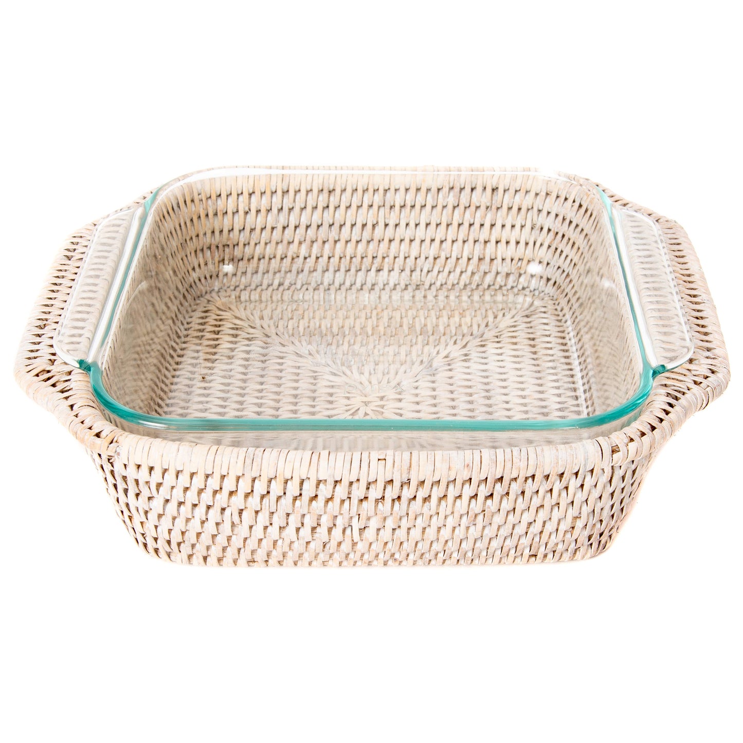 Artifacts Rattan Square Baker Basket with Pyrex - Crystal Conner Design