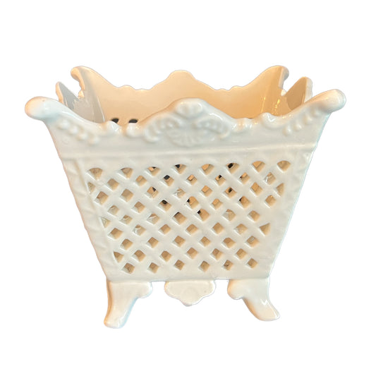 White Ceramic Cachepot - Crystal Conner Design
