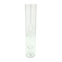 2-Piece Candleholder w/ Clylinder, Clear, Set of 4 - Crystal Conner Design