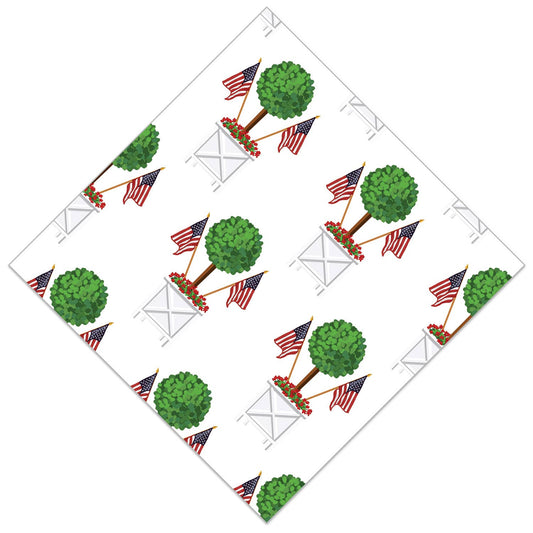 Patriotic Topiary Tree Paper Cocktail Napkins | Pack of 20 - Crystal Conner Design