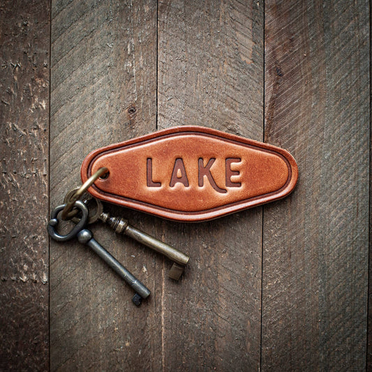 Sugarhouse Leather - Lake Leather Keychain Motel Style - Window Tree