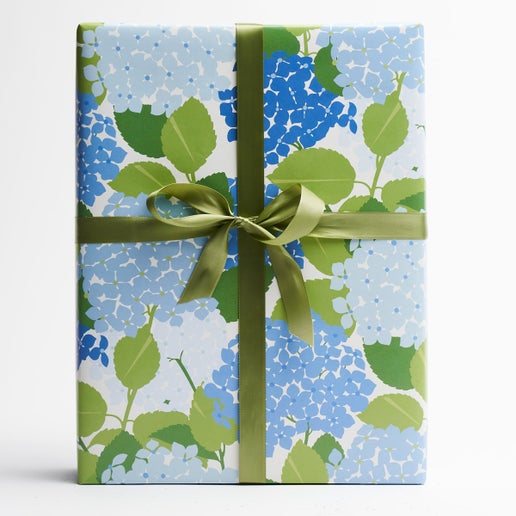 Schumacher Wrapping Paper - Hydrangea - Crystal Conner Design